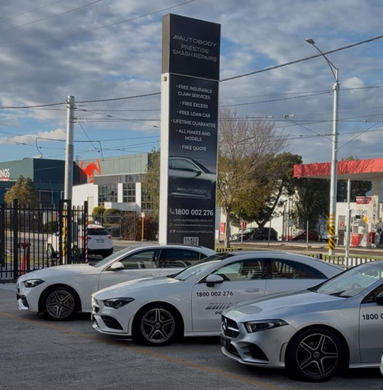 Exterior view of Autobody Prestige Melbourne workshop